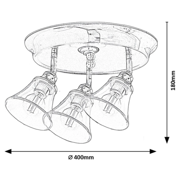 Okrągła lampa sufitowa Antoine z regulacją przezroczysta chrom