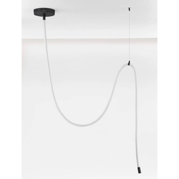 Wisząca lampa do salonu CURA LE44260 LED 33W 3000K lina czarna biała