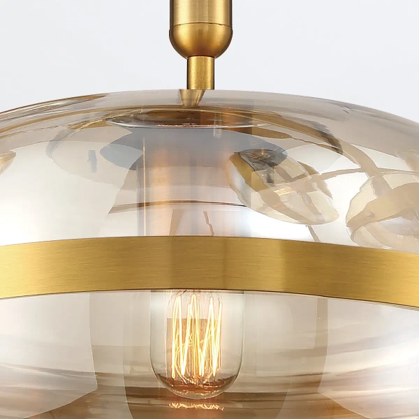 Okrągła lampa wisząca Nottingham QN-NOTTINGHAM-1P-AB złoty przezroczysty