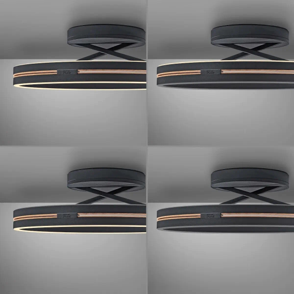 Sterowany pilotem plafon PURE E-LOOP czarny 6552-18 1xLED 33W 2700-5000K ze zmienną barwą
