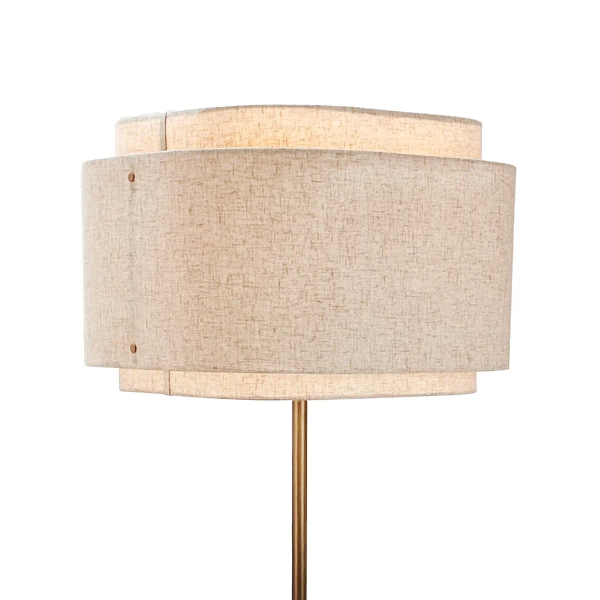 Podłogowa lampa do salonu Takai 2520054018 tkanina beżowy biały