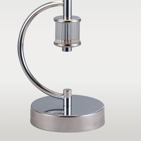 Abażurowa LAMPA stojąca LIVERPOOL T01193CH Cosmolight klasyczna LAMPKA biurkowa do sypialni biała