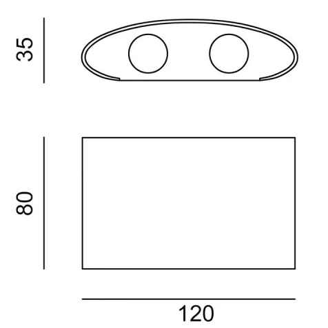 Lampa ścienna ogrodowa Ortelo OWL-451-2-BL Italux LED 4W 3000K IP54 czarna