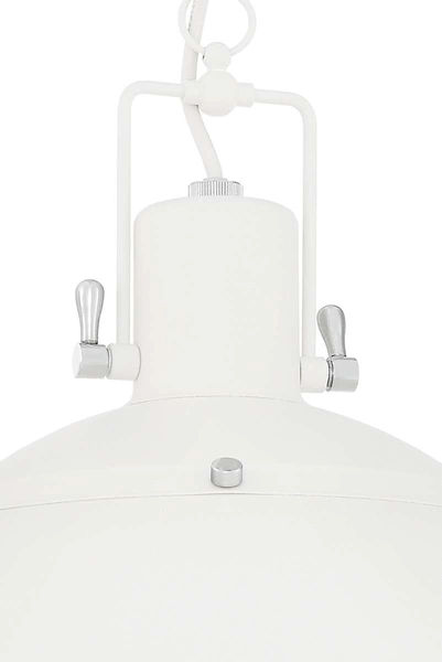 Wisząca LAMPA industrialna NAUTILIUS L 10266101 Kaspa metalowa OPRAWA na łańcuchu ZWIS okrągły biały