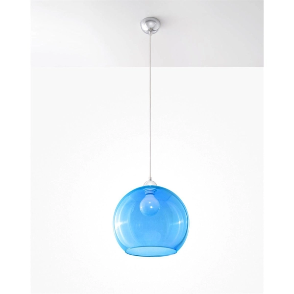 Niebieska lampa wisząca SL.0251 szklana kula ball do salonu
