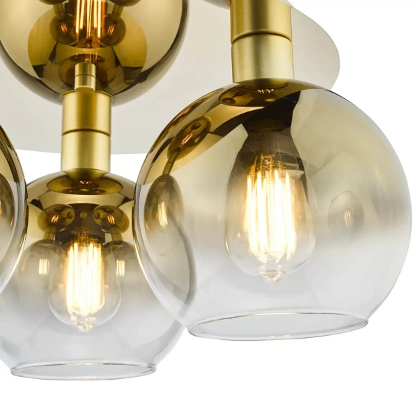 Sufitowa lampa na przedpokój Lycia LYC5335 szklana kule złoty