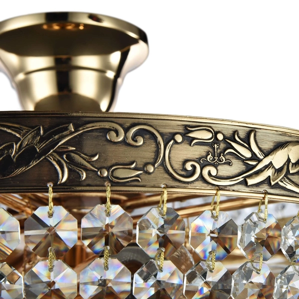 Pałacowa LAMPA plafon PALACE DIA890-CL-05-G Maytoni sufitowa OPRAWA kryształowa plafoniera ampla glamour mosiądz