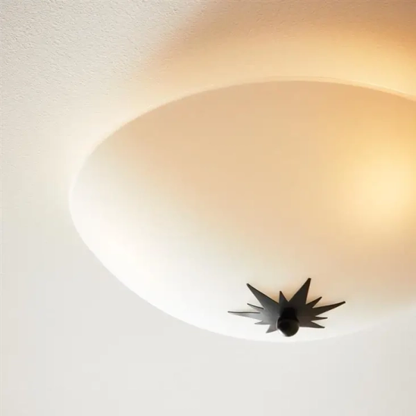 Natynkowa lampa kuchenna Rose okrągły plafon biały czarny