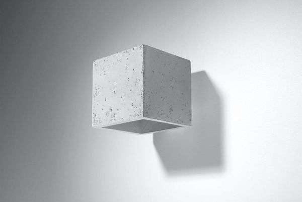 Kwadratowa LAMPA ścienna SL.0487 kostka OPRAWA kinkiet cube beton