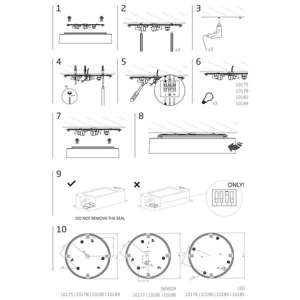 Minimalistyczny plafon natynkowy Arena do gabinetu biała