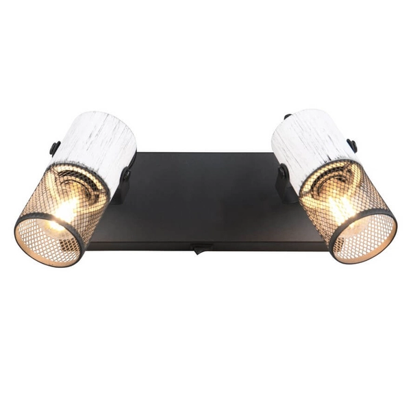 Reflektorowy kinkiet ścienny Tosh 804370234 tuby z włącznikiem czarny biały