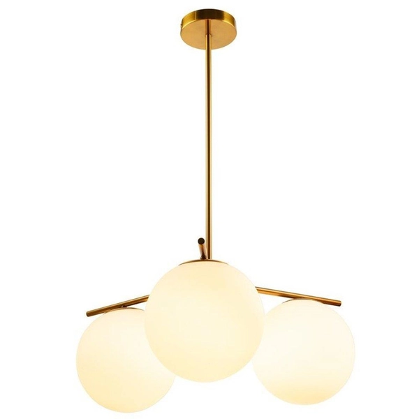 Salonowa lampa wisząca Venus ST-5026-3 BRASS Step szklane kule mosiądz