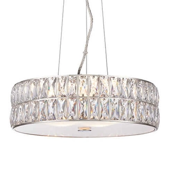 Kryształowa lampa wisząca Verina 76513 Endon LED 5W 3000K okrąg przezroczysty chrom