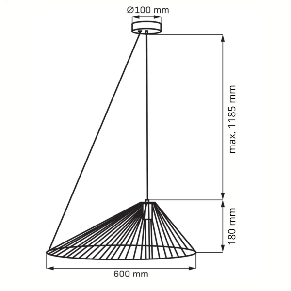Druciana lampa wisząca Aurora 328397 nad wyspę do jadalni czarna