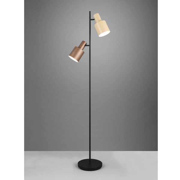 Lampa podłogowa ELIOR DL217419400 Trio z przełącznikiem nożnym beżowa brązowa