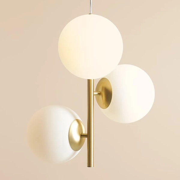 Podwieszana lampa salonowa szkło Fin 1120E40_M Aldex molekuły mosiądz