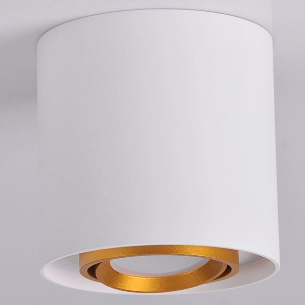 Sufitowa lampa metalowa Eger nowoczesna okrągła biała złota