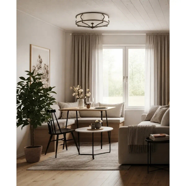 Owalna lampa sufitowa Stesso brązowa kremowa biała OR86614 6xE27