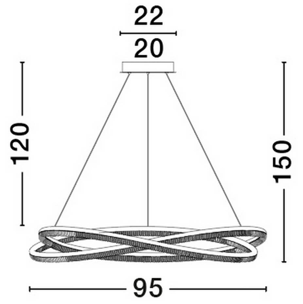 Lampa wisząca nad stół ILAVE LE44324 LED 68W 3000K spirala złota