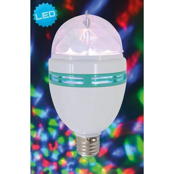 Żarówka dyskotekowa LED 3W obrotowa RGB stroboskop multikolor