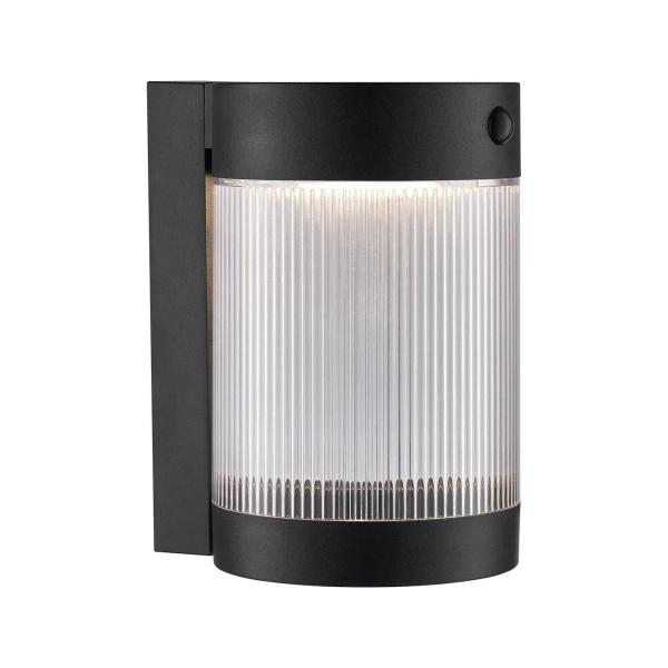 Solarny kinkiet ścienny tuba Coupar 2518201003 IP44 z czujnikiem czarny