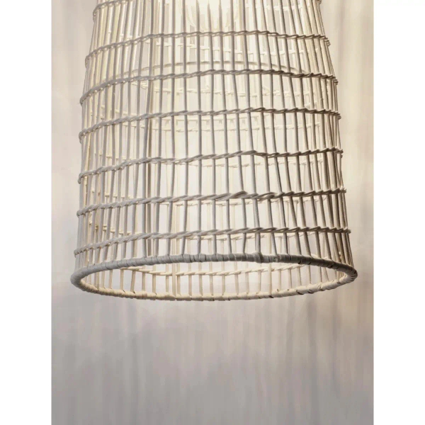 Ratanowa lampa wisząca boho GALIRIO LE45367 skandynawska biała