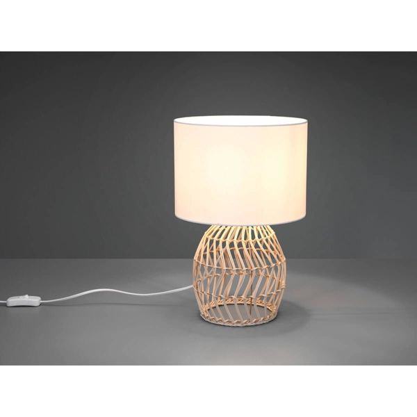 Stolikowa pleciona lampka Rike R51131036 RL Light boho naturalna drewniana