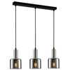 Przydymiona lampa wisząca Santia PND-65342-3-SC+SG 3-płomienna srebrna nowoczesna