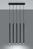 LAMPA wisząca Pastelo SL.0472 Sollux metalowa listwa zwis tuby sople czarne