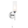 Kinkiet z włącznikiem L&-197171 Light& szklana tuba IP44 chrom