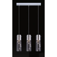 Glamour LAMPA wisząca CORDELL MDM1835-3 Italux szklana OPRAWA z kryształkami ZWIS tuby chrom przezroczyste