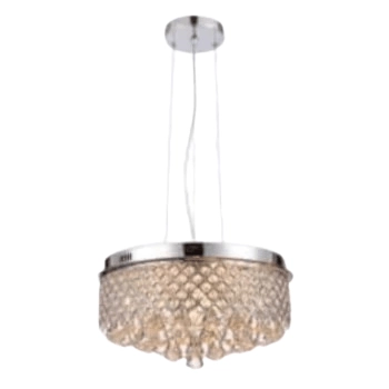 Glamour lampa wisząca Amapola okrągła z kryształkami chrom