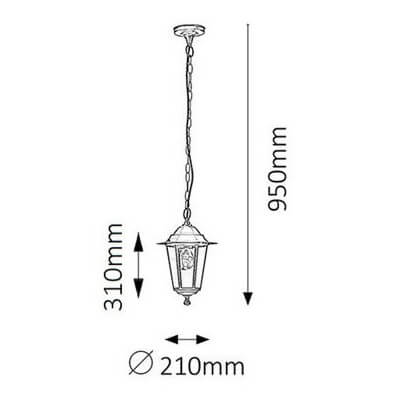 Zewnętrzna lampa wisząca VELENCE 8208 lampion metalowy IP43 czarny