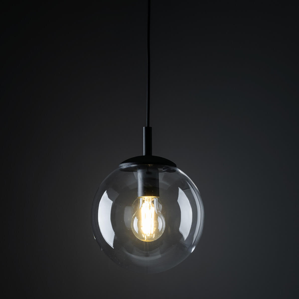 Wisząca lampa do kuchni Esme 3267 bańka czarna przezroczysta