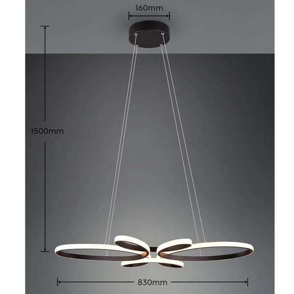 Wisząca lampa nowoczesna Fly 345619132 LED 32W 3000K biała czarna