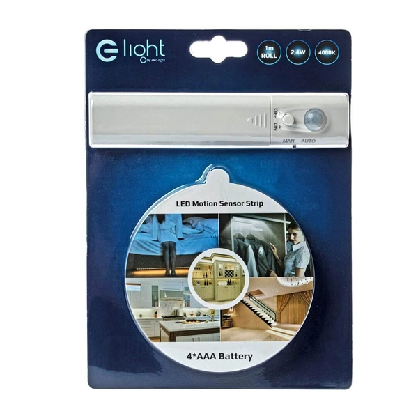 Ledowa taśma na baterie EKZ0620 Eko-light LED 2,4W 4000K sensor IP65 biała