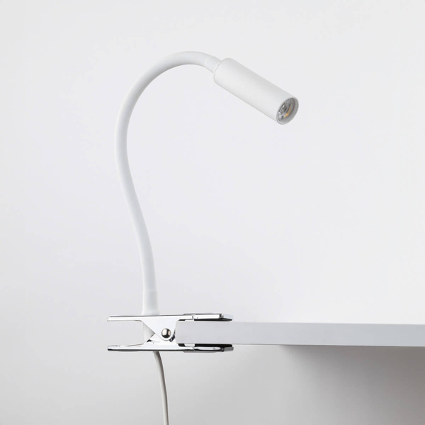 Lampa ścienna z klipsem Lagos 16024 do biura tubka rurka biała