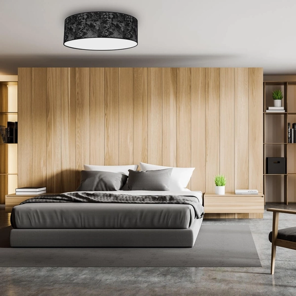 Stylowa lampa sufitowa Satino do jadalni czarna srebrna