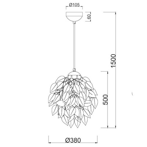 Wisząca lampa Leavy R10461932 RL Light dekoracyjna liście czarna