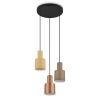 Wisząca lampa AGUDO 319430317 beżowa szara różowa 3x40W E27 z regulacją