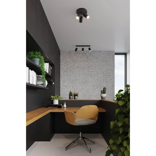 Regulowana lampa sufitowa SL.1016 czarne reflektorki do holu