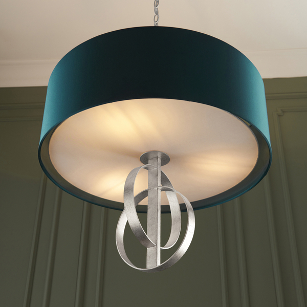 Lampa wisząca na łańcuchu L&-195224 Light& abażur morski srebrna