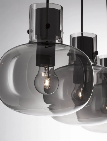 3-punktowy żyrandol pokojowy Padre loft czarny przydymiony