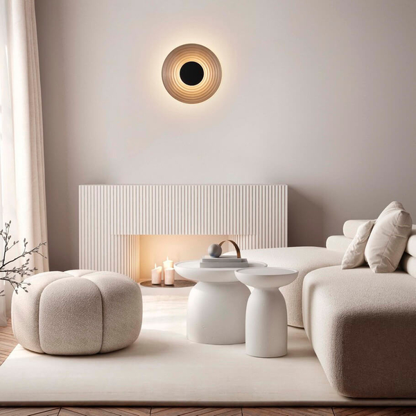 Okrągły kinkiet ścienny BERMUDEZ LE44930 LED 8W 3000K srebrny przydymiony