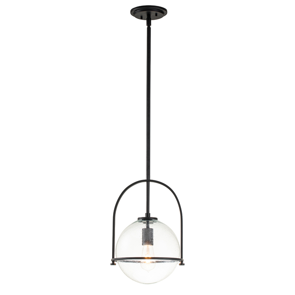 Zwisowa lampa QN-SOMERSET-P-C-BK szklana kula czarna
