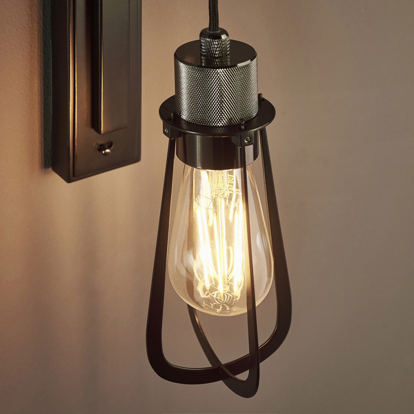 Loftowa lampa ścienna L&-180950 Light& do sypialni czarna chrom