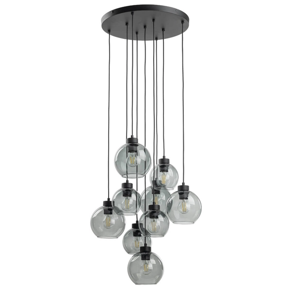 Zwisająca lampa kaskadowa Cubus 10208 balls do jadalni grafitowa czarna