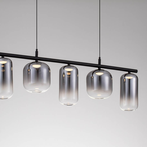Wisząca lampa szklane tuby ANUCO LE44612 LED 19W 3000K szary