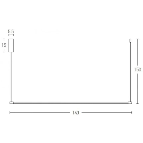 Liniowa lampa wisząca 20119 LED 19W 3000K belka czarna