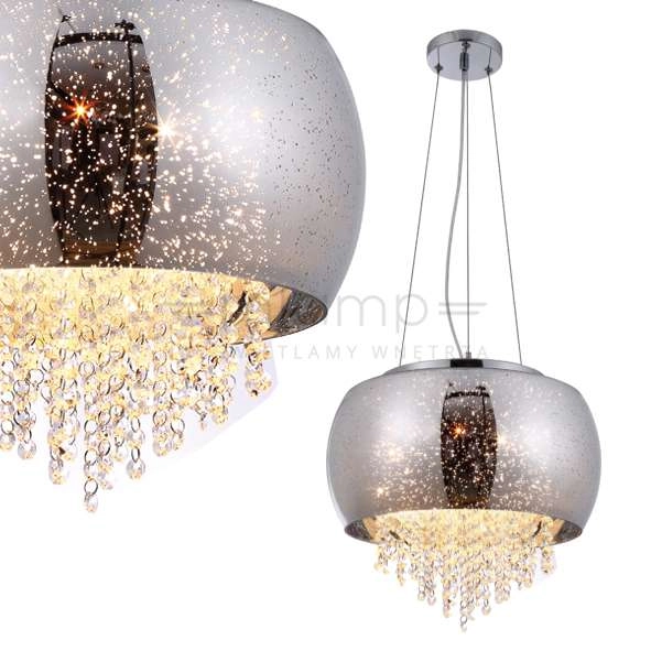 LAMPA wisząca STARLIGHT ML241 Milagro szklana OPRAWA glamour ZWIS z kryształkami galaktyka crystal chrom